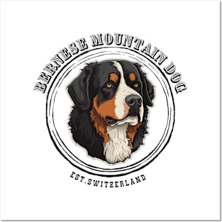 Rustic Bernese Mountain Dog Posters and Art